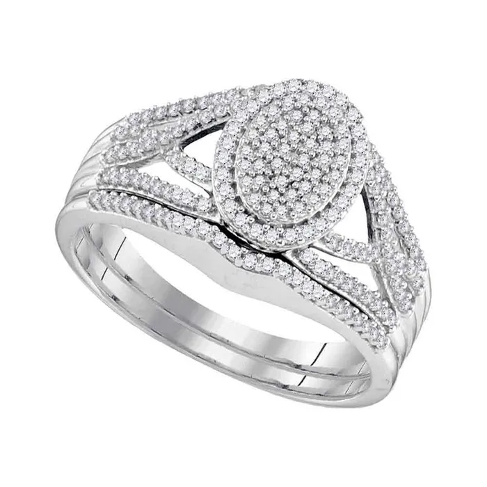 gndatlanta 14k White Gold Round Diamond Bridal Wedding Ring Set 38 Cttw Rings gndatlanta 14k White Gold Round Diamond Bridal Wedding Ring Set 38 Cttw Rings