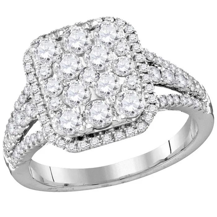 gndatlanta 14k White Gold Round Diamond Emerald Bridal Engagement Ring 134 Cttw Rings gndatlanta 14k White Gold Round Diamond Emerald Bridal Engagement Ring 134 Cttw Rings