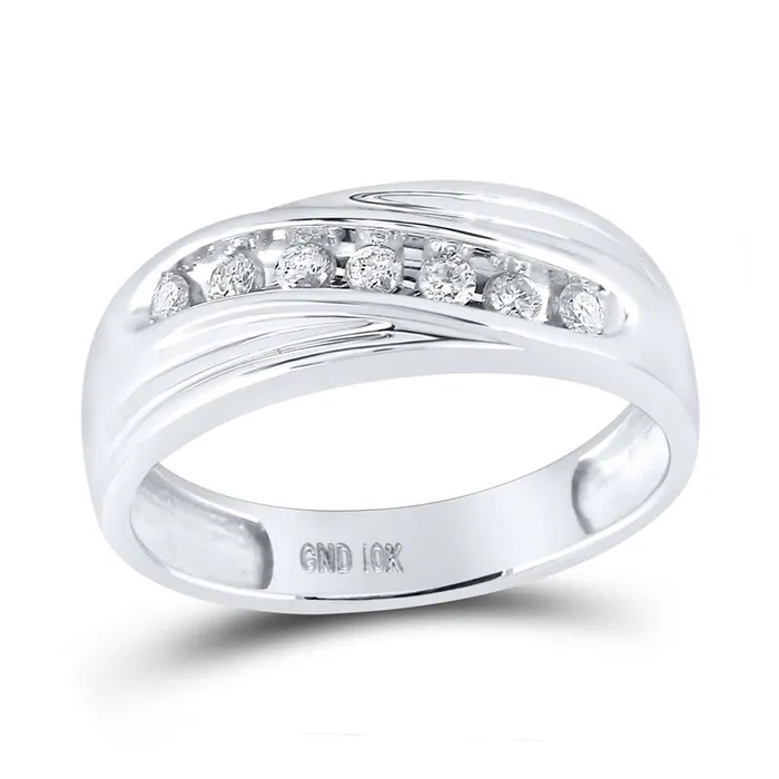 gndatlanta 14k White Gold Round Diamond Wedding Single Row Band Ring 14 Cttw Rings gndatlanta 14k White Gold Round Diamond Wedding Single Row Band Ring 14 Cttw Rings