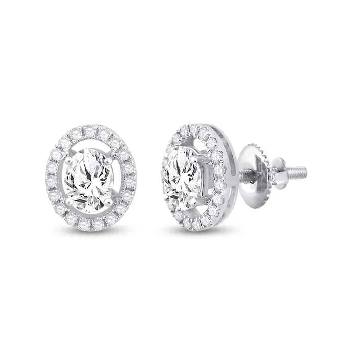 gndatlanta Earrings 14k White Gold Oval Diamond Solitaire Stud Earrings 114 Cttw gndatlanta Earrings 14k White Gold Oval Diamond Solitaire Stud Earrings 114 Cttw