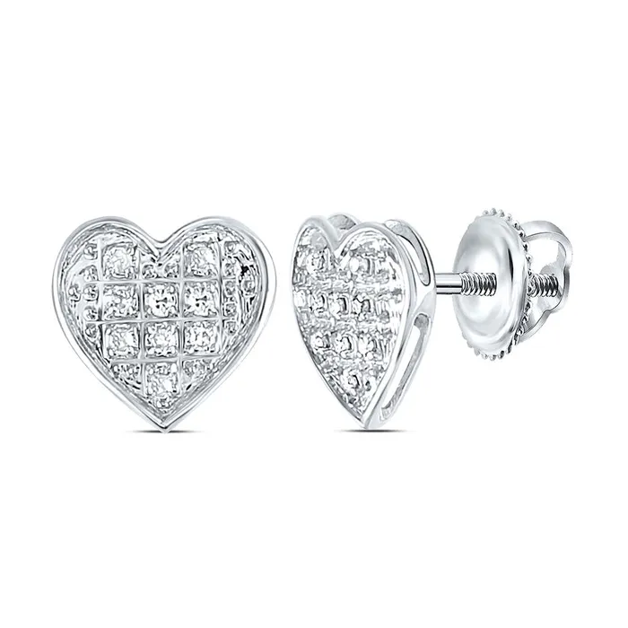 gndatlanta Earrings 14k White Gold Round Diamond Heart Cluster Stud Earrings 120 Cttw gndatlanta Earrings 14k White Gold Round Diamond Heart Cluster Stud Earrings 120 Cttw
