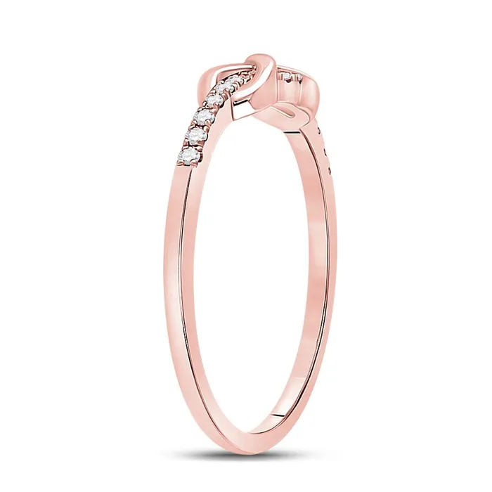 gndatlanta Rings 10k Rose Gold Round Diamond Infinity Knot Stackable Band Ring 110 Cttw