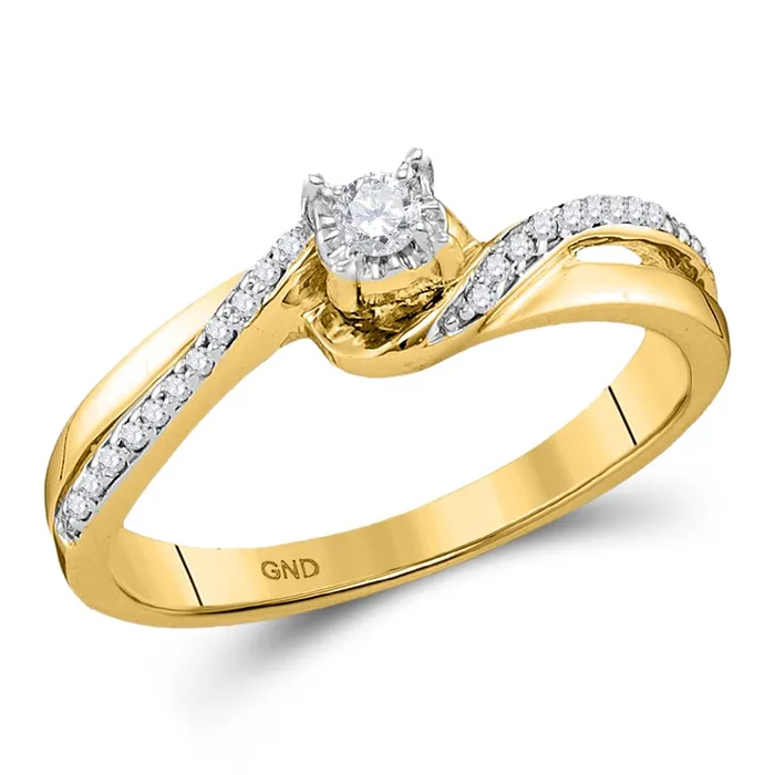 gndatlanta Rings 10k Yellow Gold Round Diamond Solitaire Bridal Engagement Ring 18 Cttw