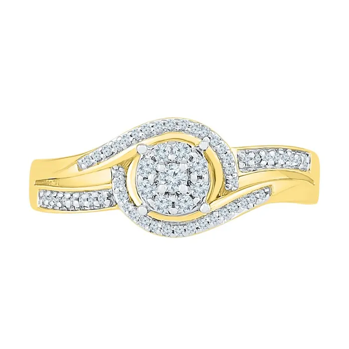 gndatlanta Rings 10k Yellow Gold Round Diamond Solitaire Promise Ring 15 Cttw