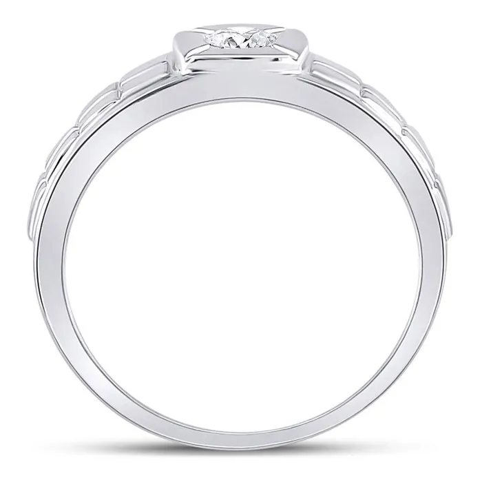 gndatlanta Rings 14k White Gold Round Diamond Solitaire Grid Ring 12 Cttw Certified