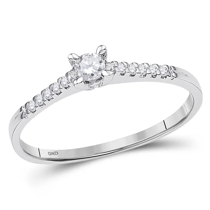 gndatlanta Rings 14k White Gold Round Diamond Solitaire Promise Ring 18 Cttw gndatlanta Rings 14k White Gold Round Diamond Solitaire Promise Ring 18 Cttw