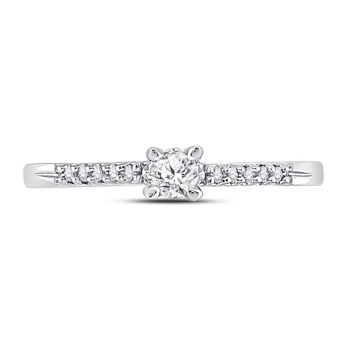gndatlanta Rings 14k White Gold Round Diamond Solitaire Promise Ring 18 Cttw