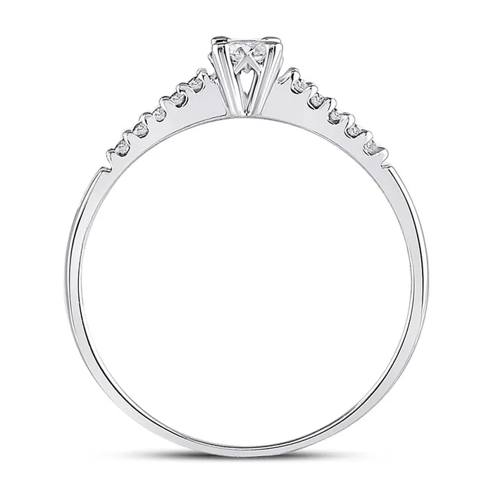 gndatlanta Rings 14k White Gold Round Diamond Solitaire Promise Ring 18 Cttw