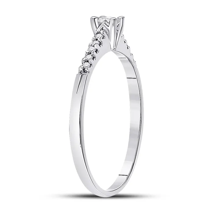 gndatlanta Rings 14k White Gold Round Diamond Solitaire Promise Ring 18 Cttw
