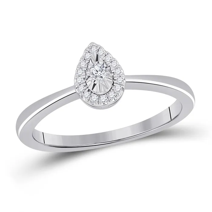 gndatlanta Rings 14k White Gold Round Diamond Teardrop Promise Ring 112 Cttw gndatlanta Rings 14k White Gold Round Diamond Teardrop Promise Ring 112 Cttw