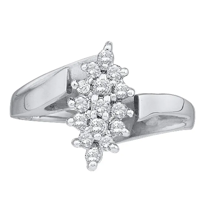 gndatlanta Rings 14k White Gold Round Prongset Diamond Oval Cluster Ring 14 Cttw gndatlanta Rings 14k White Gold Round Prongset Diamond Oval Cluster Ring 14 Cttw