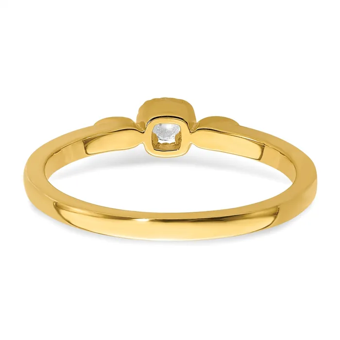 Goldia 010ct CZ Solid Real 14k Polish Petite Rope Edge Round Complete Dia Ring Rings
