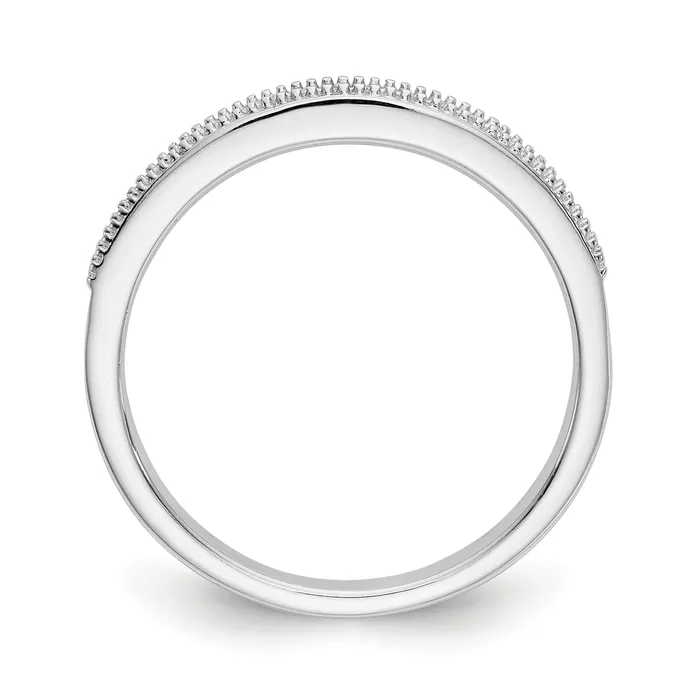 Goldia 012ct CZ Solid Real 14k White Gold Wedding Wedding Band Ring Rings
