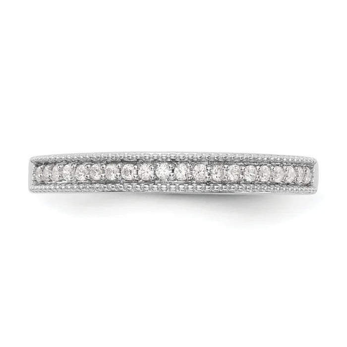 Goldia 012ct CZ Solid Real 14k White Gold Wedding Wedding Band Ring Rings