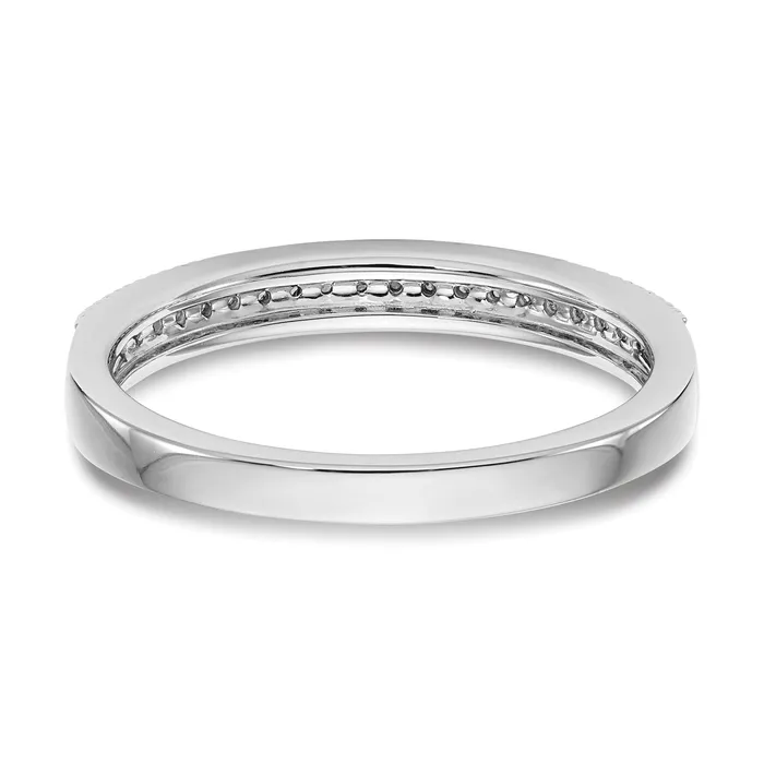 Goldia 012ct CZ Solid Real 14k White Gold Wedding Wedding Band Ring Rings