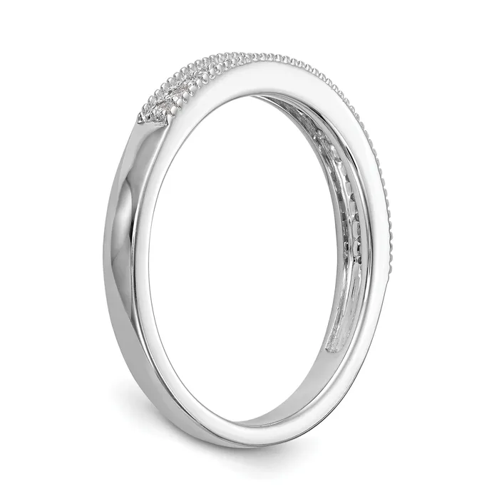 Goldia 012ct CZ Solid Real 14k White Gold Wedding Wedding Band Ring Rings