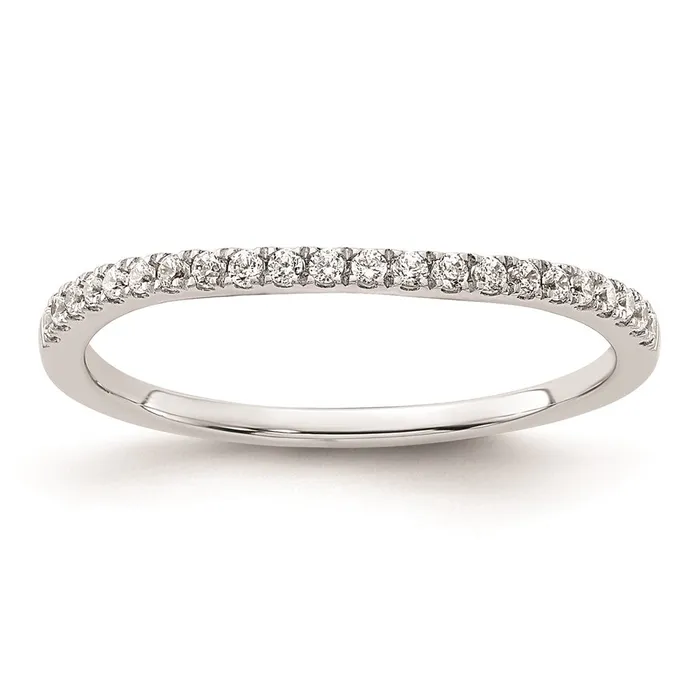 Goldia 015ct CZ Solid Real 14k White Gold Wedding Wedding Band Ring Rings