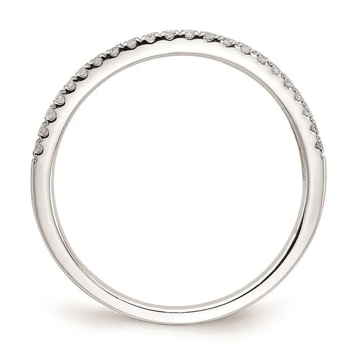 Goldia 015ct CZ Solid Real 14k White Gold Wedding Wedding Band Ring Rings