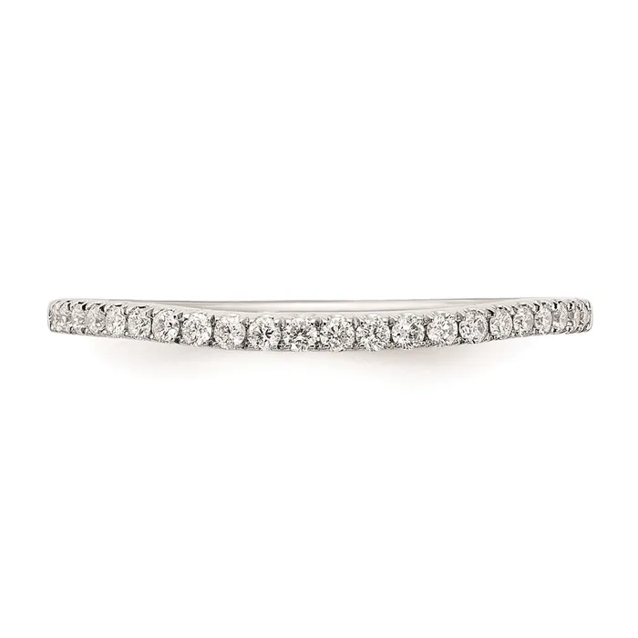 Goldia 015ct CZ Solid Real 14k White Gold Wedding Wedding Band Ring Rings