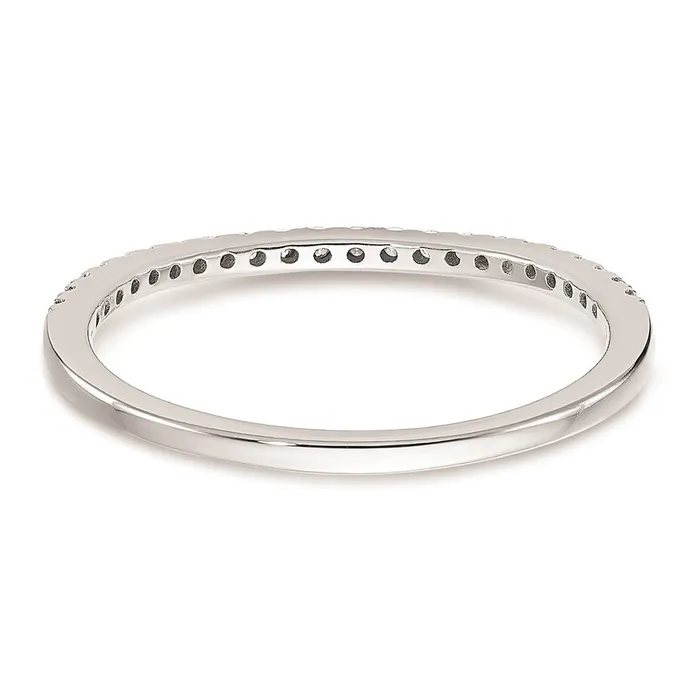 Goldia 015ct CZ Solid Real 14k White Gold Wedding Wedding Band Ring Rings