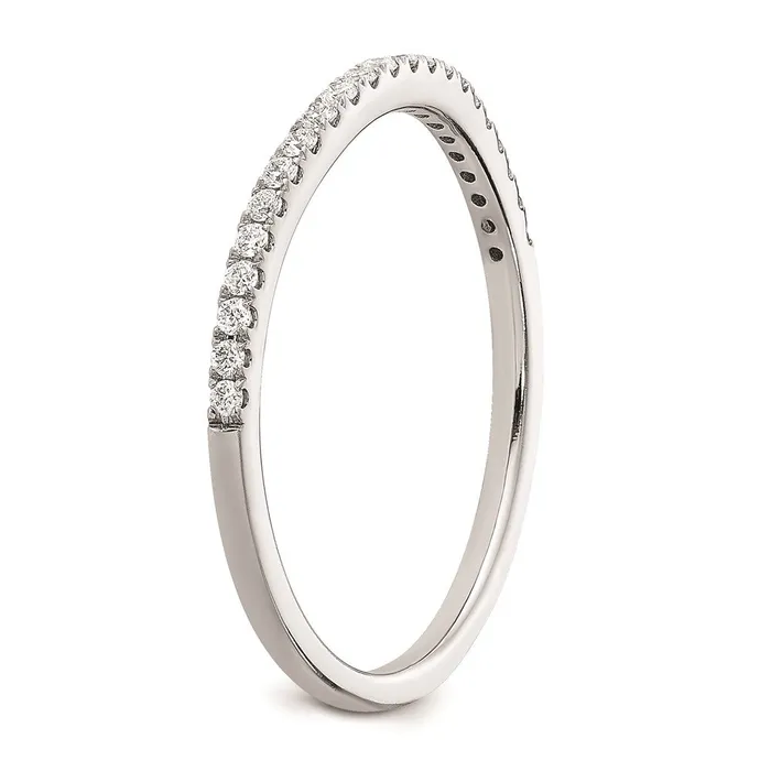 Goldia 015ct CZ Solid Real 14k White Gold Wedding Wedding Band Ring Rings