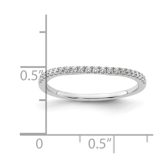 Goldia 015ct CZ Solid Real 14k White Gold Wedding Wedding Band Ring Rings