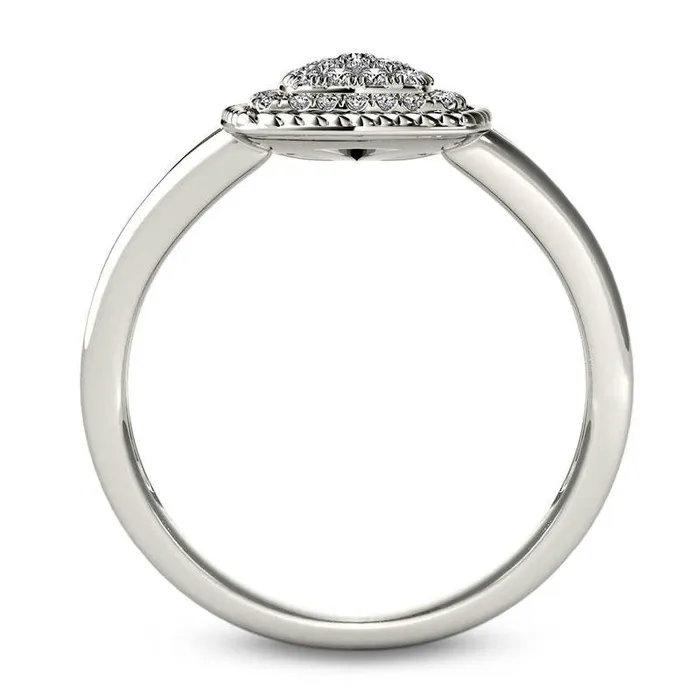 Goldia 025 CT TW Composite Natural Diamond Cushion Rope Frame Ring in Solid 10K White Gold Rings Goldia 025 CT TW Composite Natural Diamond Cushion Rope Frame Ring in Solid 10K White Gold Rings