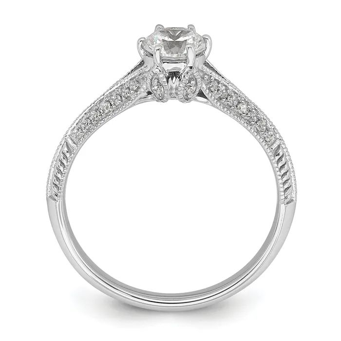 Goldia 050ct CZ Solid Real 14K White Gold Engagement Ring Rings