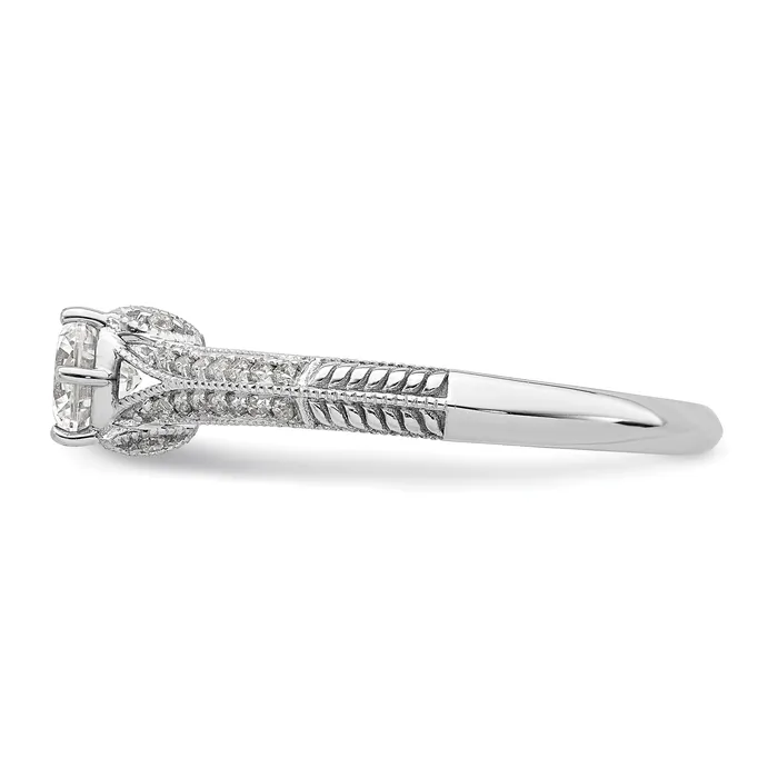 Goldia 050ct CZ Solid Real 14K White Gold Engagement Ring Rings