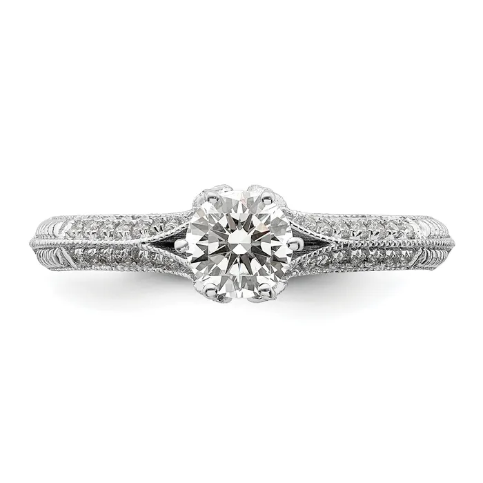Goldia 050ct CZ Solid Real 14K White Gold Engagement Ring Rings