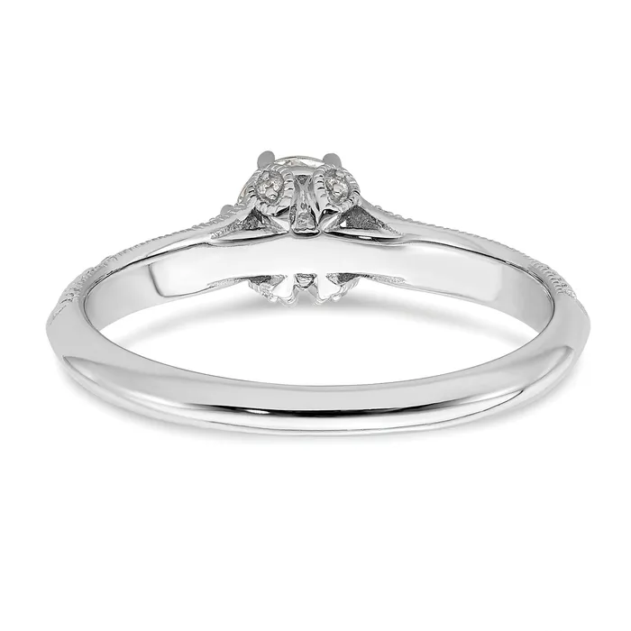 Goldia 050ct CZ Solid Real 14K White Gold Engagement Ring Rings