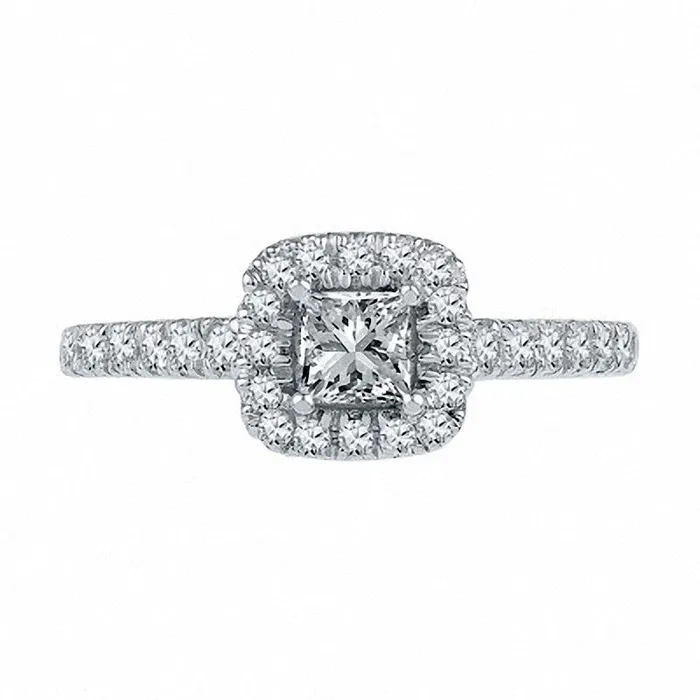 Goldia 125 CT TW PrincessCut Natural Diamond Frame Bridal Engagement Ring Set in Solid 10K White Gold Rings Goldia 125 CT TW PrincessCut Natural Diamond Frame Bridal Engagement Ring Set in Solid 10K White Gold Rings