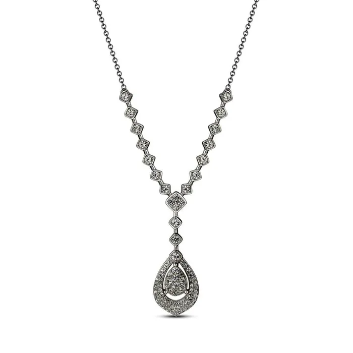 Goldia 1 CT TW Composite Pear Natural Diamond Teardrop Y Necklace in 14K White Gold 17 Necklaces Goldia 1 CT TW Composite Pear Natural Diamond Teardrop Y Necklace in 14K White Gold 17 Necklaces