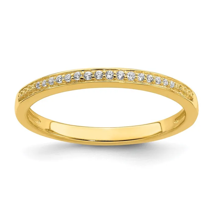 Goldia 10k Yellow Gold Contoured Real Diamond Band Rings