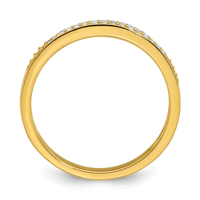 Goldia 10k Yellow Gold Contoured Real Diamond Band Rings