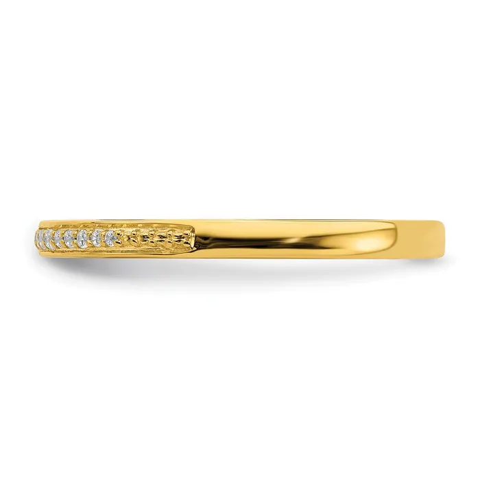 Goldia 10k Yellow Gold Contoured Real Diamond Band Rings