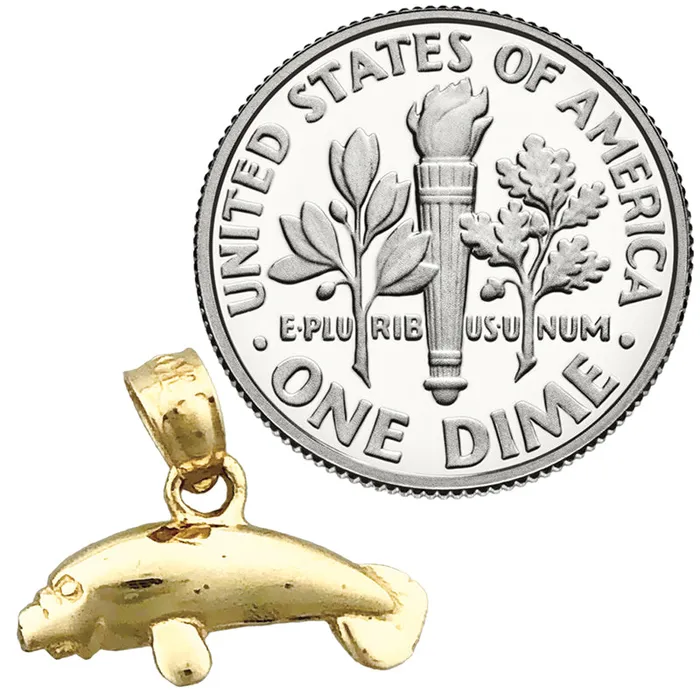 Goldia 14K Gold Manatee Mini Charm Charm Necklaces
