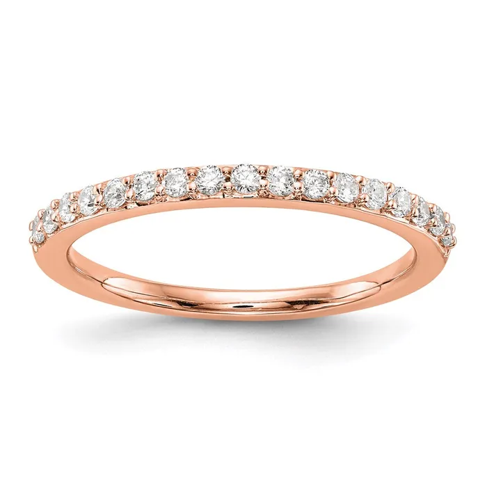 Goldia 14K Rose Gold Real Diamond Wedding Band Rings