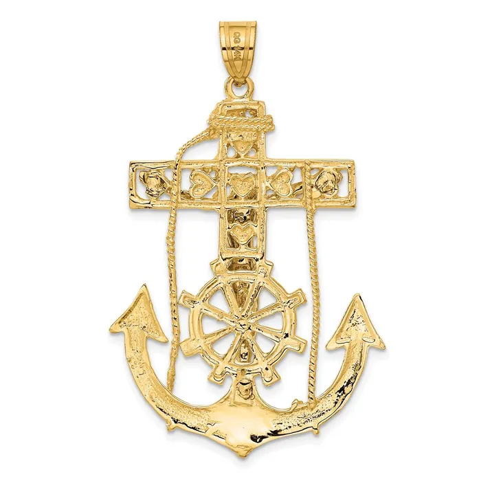 Goldia 14k Twotone Gold Mariners Crucifix Pendant Rings