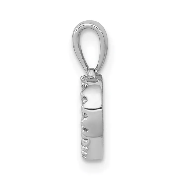 Goldia 14k White Gold 03ct Real Diamond Heart Pendant Necklaces