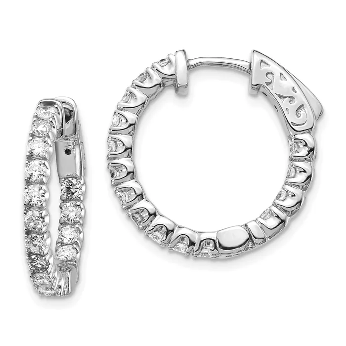 Goldia 14k White Gold 1 12 Ct Lab Grown Diamond VSSI G Round In and Out Safety Clasp Hoop Earrings Earrings Goldia 14k White Gold 1 12 Ct Lab Grown Diamond VSSI G Round In and Out Safety Clasp Hoop Earrings Earrings