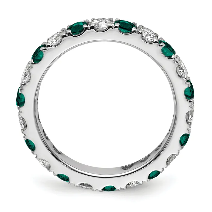 Goldia 14k White Gold 1 15 Ct Lab Grown Diamond VSSI G and Lab Created Alexandrite Eternity Band Ring Rings