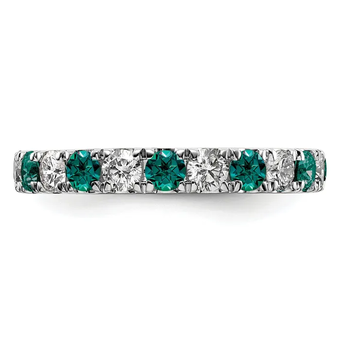 Goldia 14k White Gold 1 15 Ct Lab Grown Diamond VSSI G and Lab Created Alexandrite Eternity Band Ring Rings