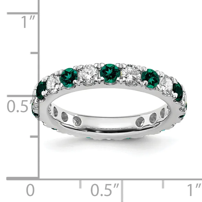 Goldia 14k White Gold 1 15 Ct Lab Grown Diamond VSSI G and Lab Created Alexandrite Eternity Band Ring Rings
