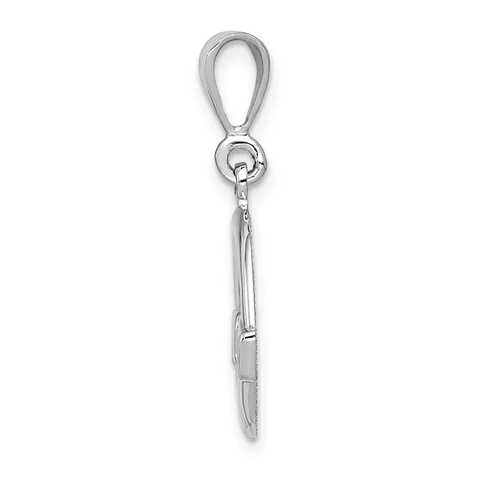 Goldia 14k White Gold Claddagh Charm Charm Necklaces