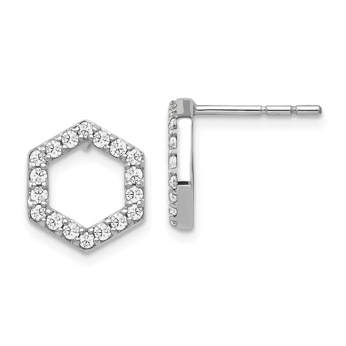 Goldia 14k White Gold True Origin Lab Grown Real Diamond VSSI D E F Hexagon Earrings Earrings Goldia 14k White Gold True Origin Lab Grown Real Diamond VSSI D E F Hexagon Earrings Earrings