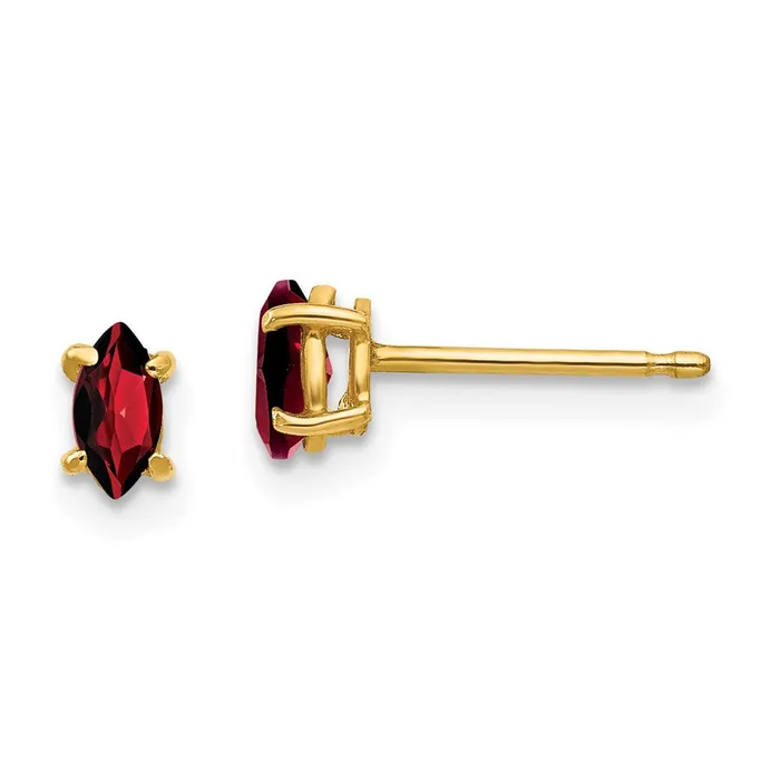 Goldia 14k Yellow Gold 5x25mm Marquise Garnet Earrings Earrings