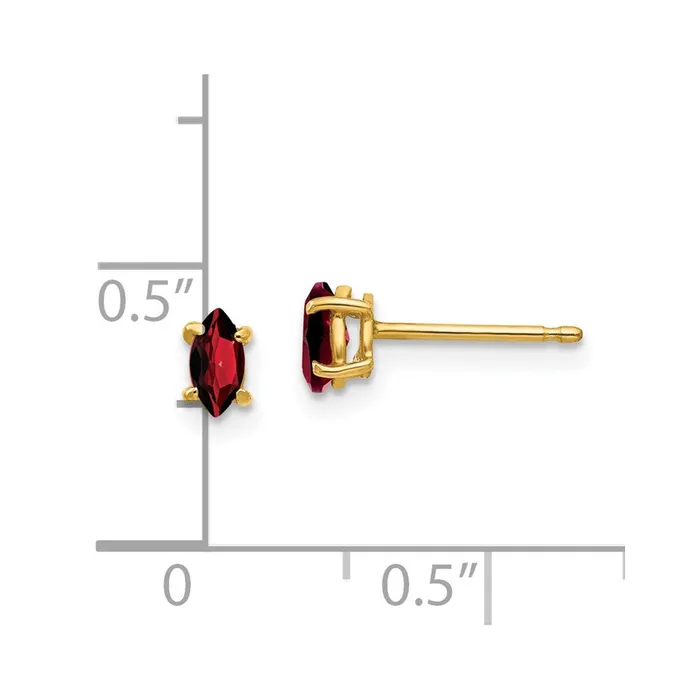 Goldia 14k Yellow Gold 5x25mm Marquise Garnet Earrings Earrings