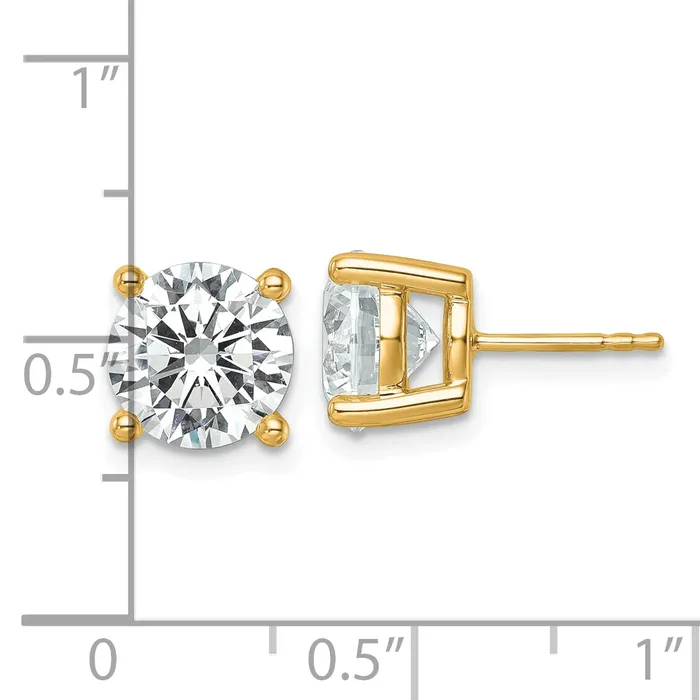 Goldia 14k Yellow Gold 6 ctw Lab Grown Diamond VSSI G Round 4 Prong Heavy Wt Stud Earrings Earrings