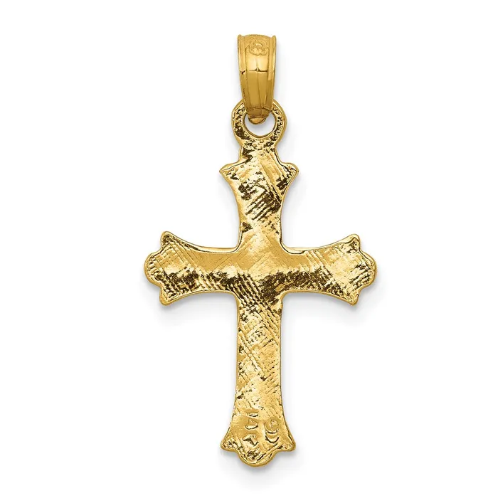 Goldia 14k Yellow Gold Budded Cross Charm Charm Necklaces